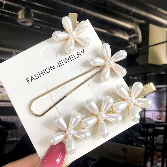 Women's Fashion Geometric Pearl Hair Clips - PratSN