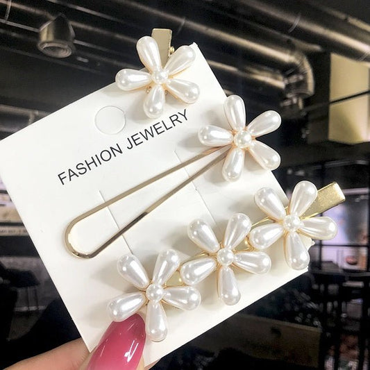 Women's Fashion Geometric Pearl Hair Clips - PratSN