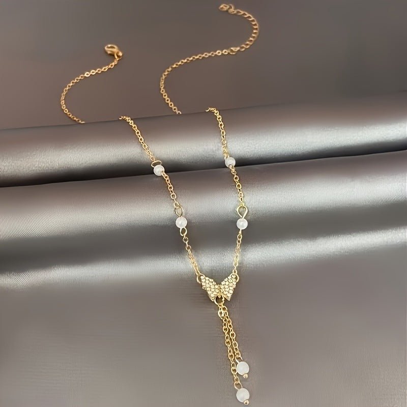 Women's Fashion Personality Butterfly Pearl All - match Necklace - PratSN