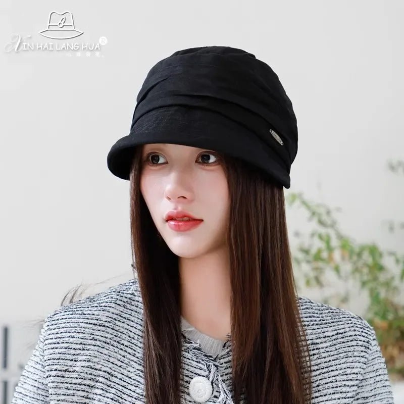 Women's Fashionable Cotton Linen Beret Hat Octagonal Fisherman Cap Spring Summer Casual All Match Bucket Hat Winter Hat - PratSN