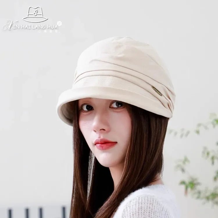 Women's Fashionable Cotton Linen Beret Hat Octagonal Fisherman Cap Spring Summer Casual All Match Bucket Hat Winter Hat - PratSN