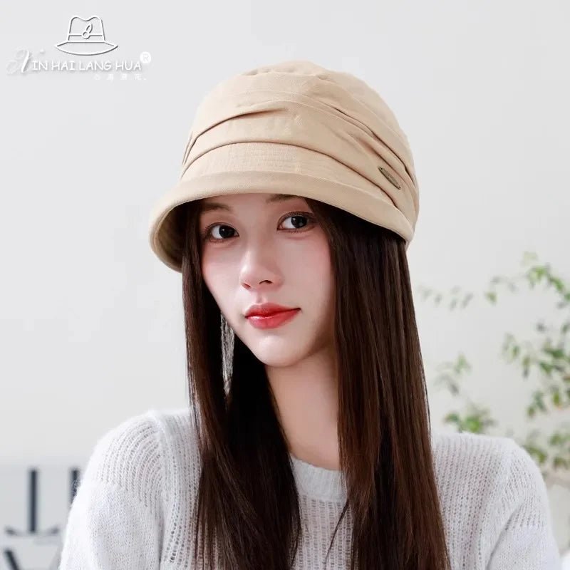 Women's Fashionable Cotton Linen Beret Hat Octagonal Fisherman Cap Spring Summer Casual All Match Bucket Hat Winter Hat - PratSN