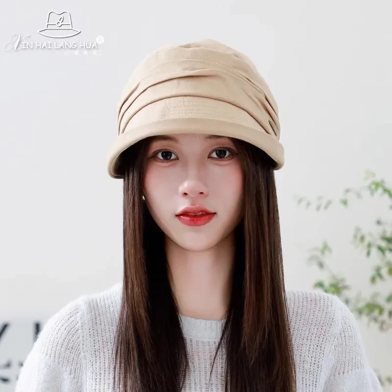Women's Fashionable Cotton Linen Beret Hat Octagonal Fisherman Cap Spring Summer Casual All Match Bucket Hat Winter Hat - PratSN