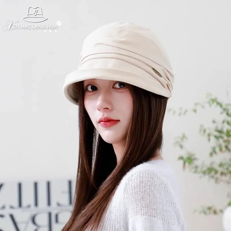 Women's Fashionable Cotton Linen Beret Hat Octagonal Fisherman Cap Spring Summer Casual All Match Bucket Hat Winter Hat - PratSN