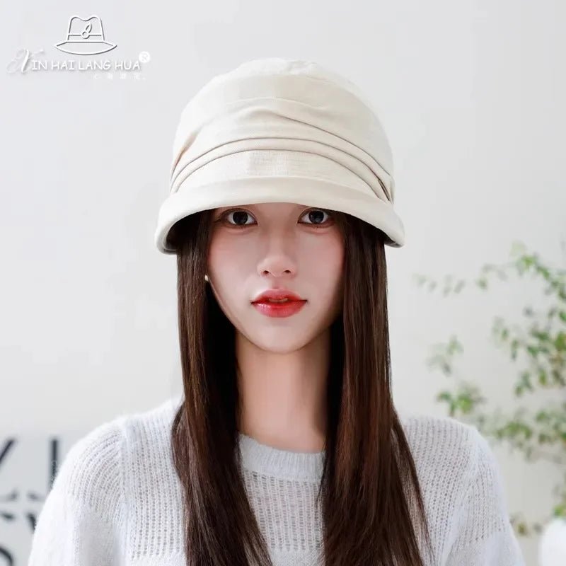 Women's Fashionable Cotton Linen Beret Hat Octagonal Fisherman Cap Spring Summer Casual All Match Bucket Hat Winter Hat - PratSN