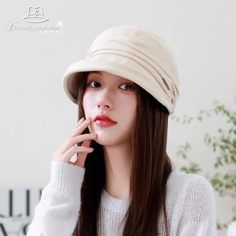 Women's Fashionable Cotton Linen Beret Hat Octagonal Fisherman Cap Spring Summer Casual All Match Bucket Hat Winter Hat - PratSN
