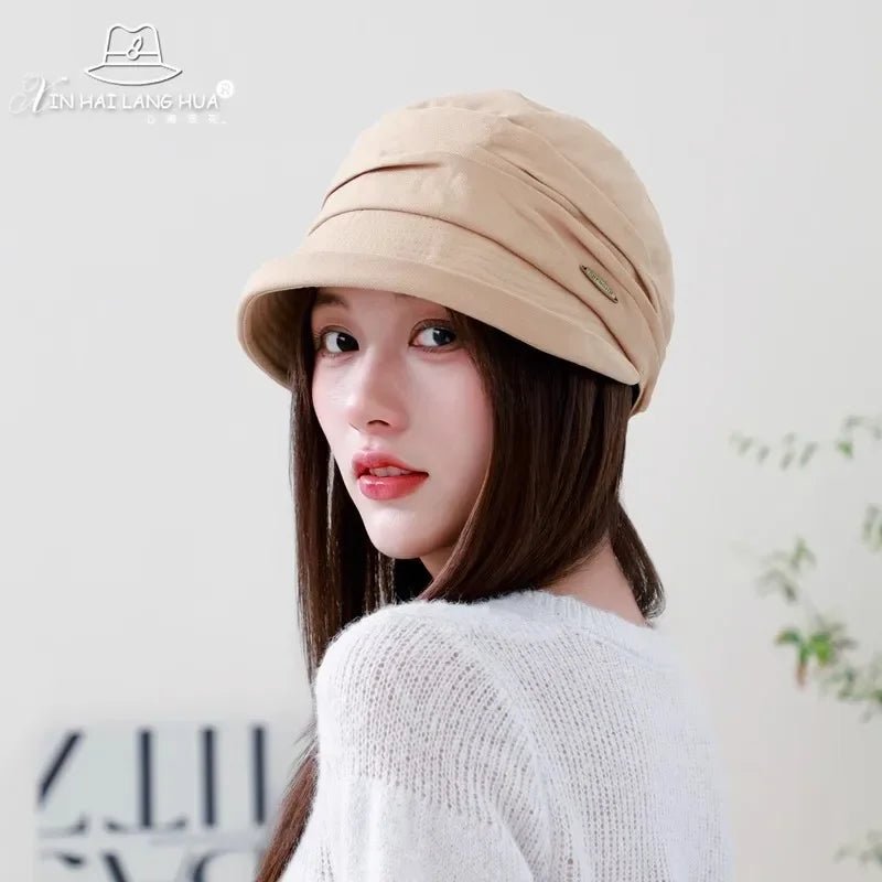 Women's Fashionable Cotton Linen Beret Hat Octagonal Fisherman Cap Spring Summer Casual All Match Bucket Hat Winter Hat - PratSN