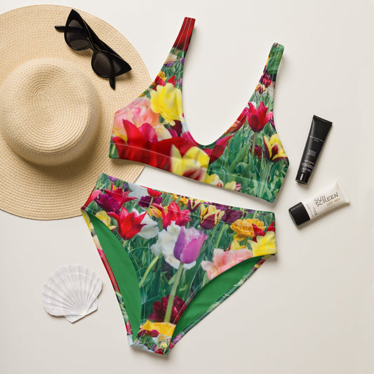 Women's floral high - waisted bikini - PratSN