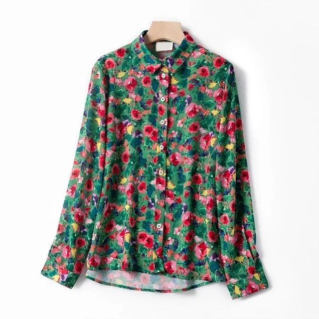 Women's Floral Long Sleeve Shirt - PratSN