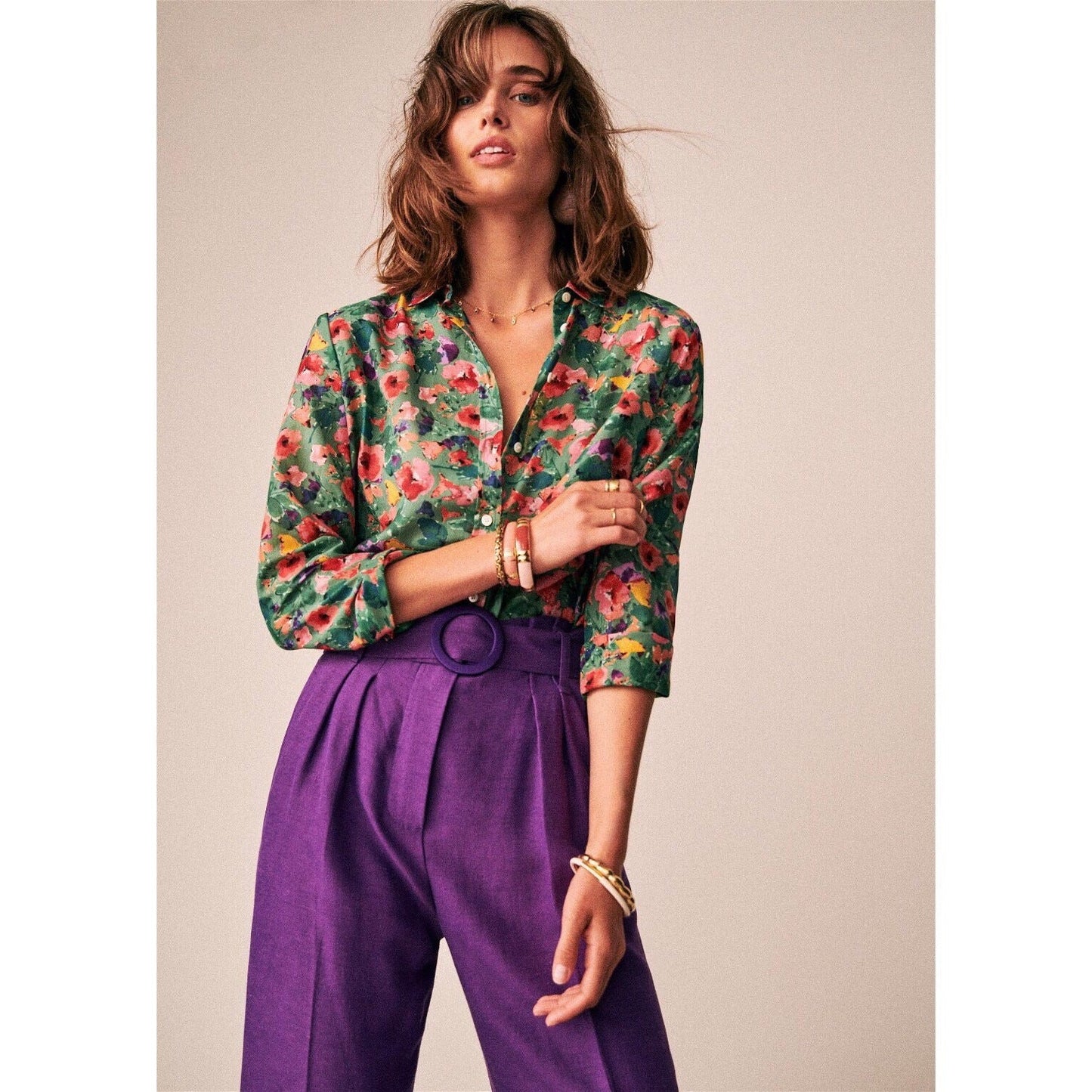 Women's Floral Long Sleeve Shirt - PratSN