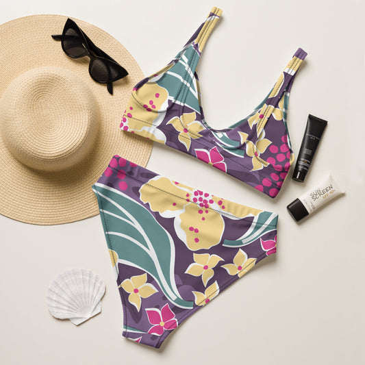 Women's Floral Pattern Bikini | Two - piece High - waisted bikini | Multicolor bikini for Her - PratSN