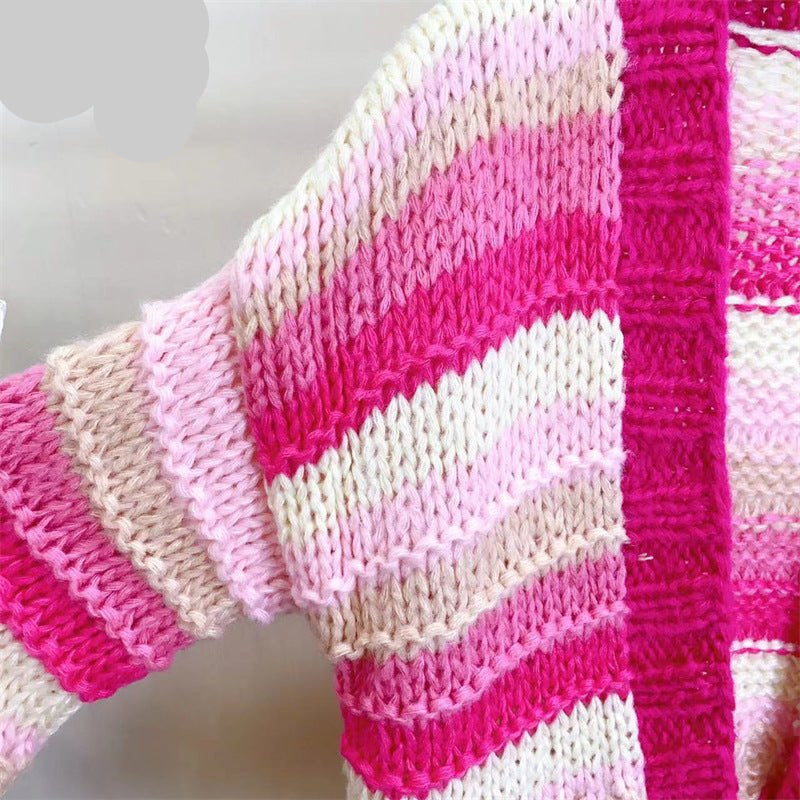 Women's Hand - woven Knitting Needle Sweater Outer Wear Cardigan - PratSN