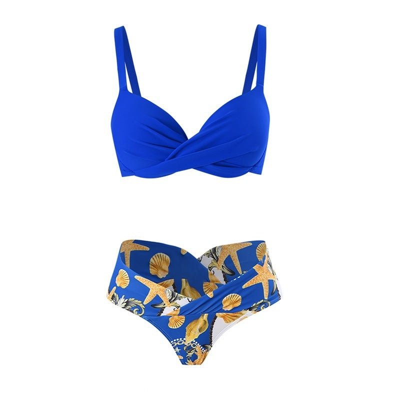 Women's Hard Bag Bikini Three - piece Long Sleeve Blouse - PratSN