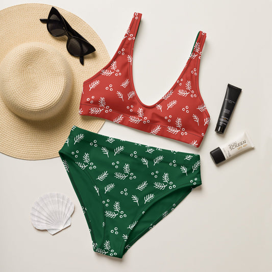 Women's Harley Davidson Red and Green High - waisted Bikini | Beach Babes - PratSN