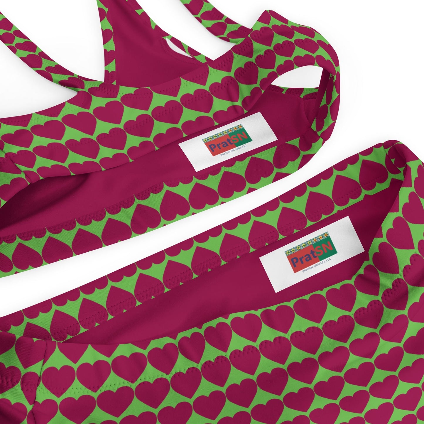 Women's heart print high - waisted bikini - PratSN
