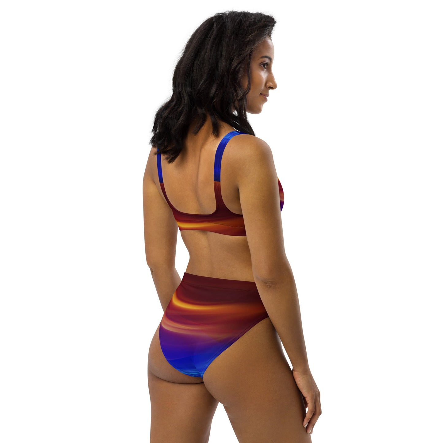 Women's high - waisted bikini, Brown Blue Purple Bodysuit, Outfit, Swimsuit for Women Vacation Beachwear Cruise Swimsuit, Bikini, Gift Bathing Suit - PratSN