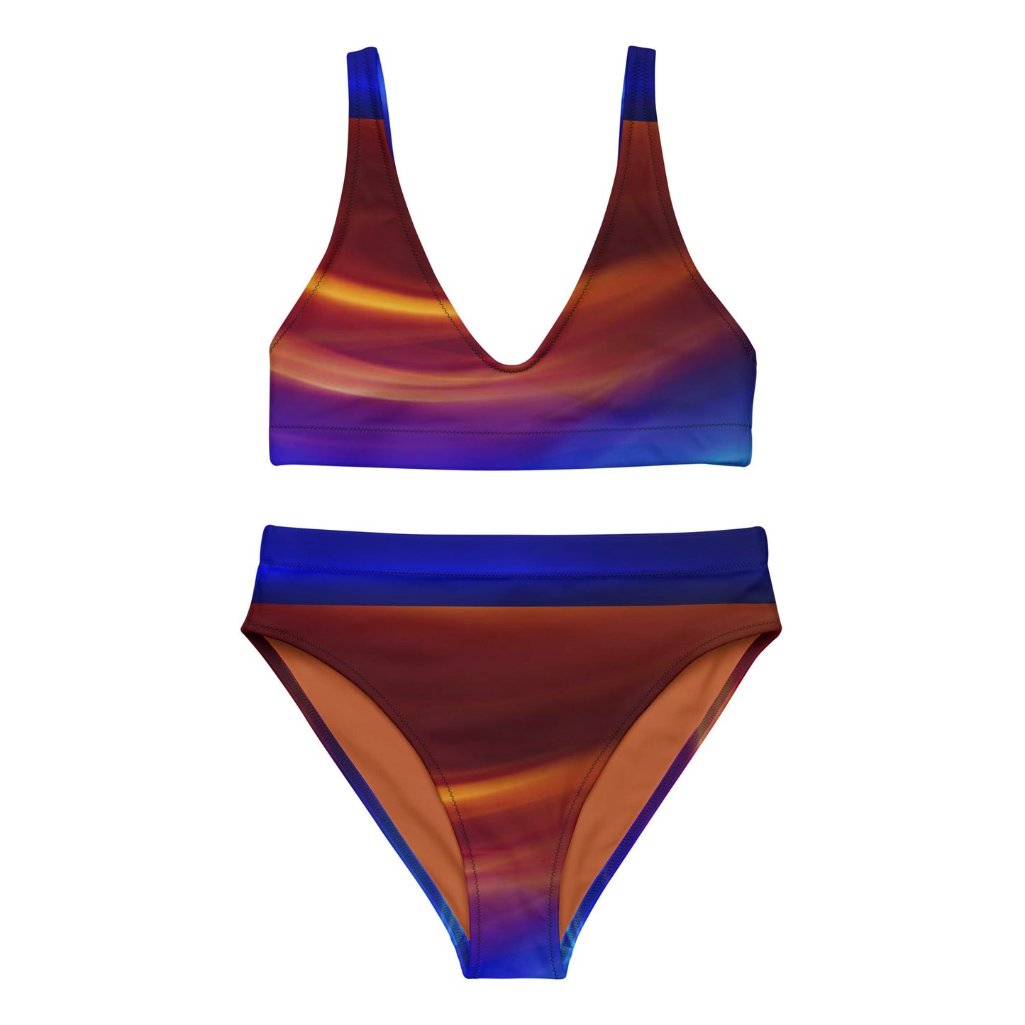 Women's high - waisted bikini, Brown Blue Purple Bodysuit, Outfit, Swimsuit for Women Vacation Beachwear Cruise Swimsuit, Bikini, Gift Bathing Suit - PratSN