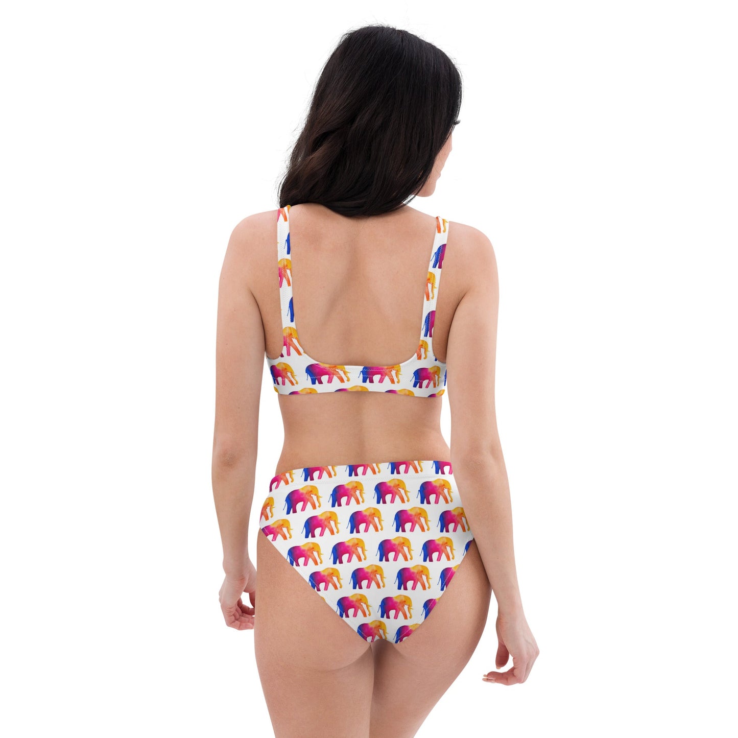 Women's high - waisted bikini | Elephant Pnk White Bikini Bottoms - PratSN