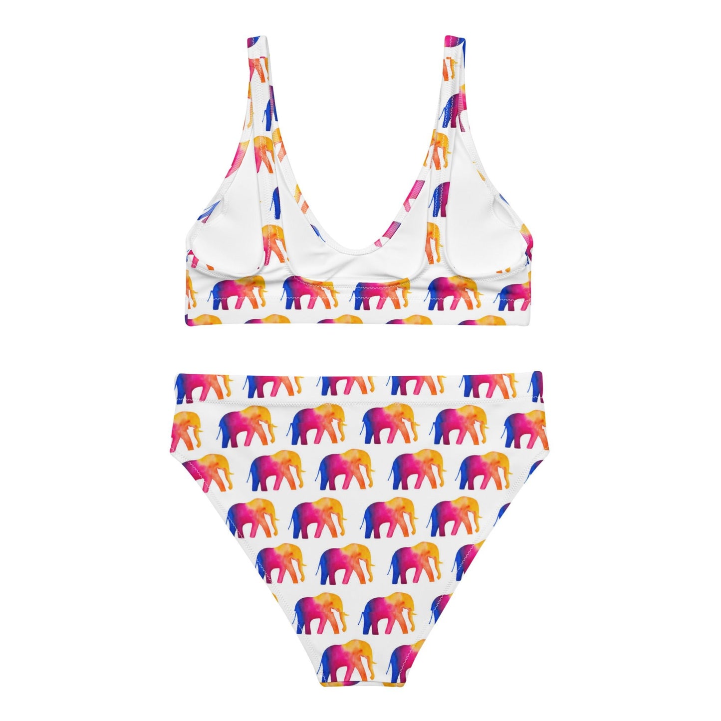 Women's high - waisted bikini | Elephant Pnk White Bikini Bottoms - PratSN