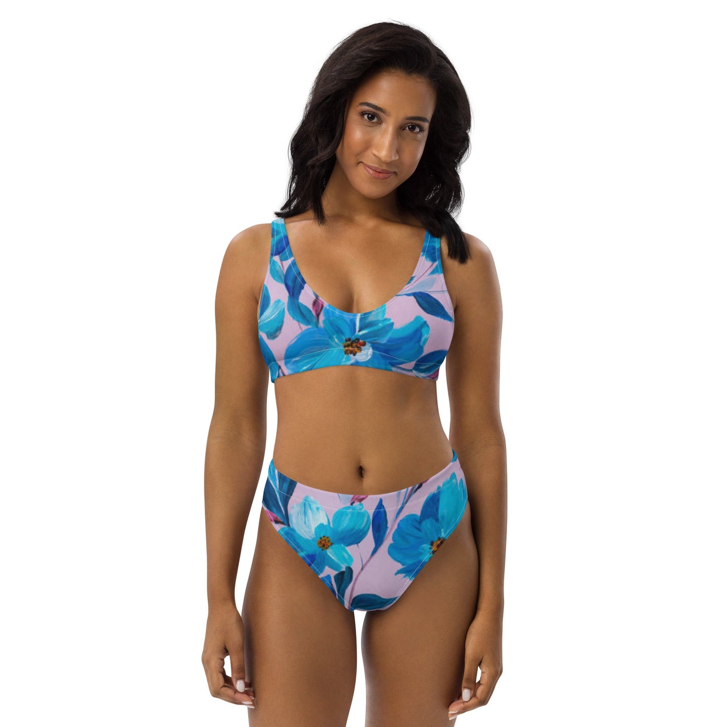 women's high - waisted bikini, Floral Two Piece Bikini, Swimsuit for Women Vacation Beachwear Cruise Swimsuit, Bikini, Gift Bathing Suit - PratSN