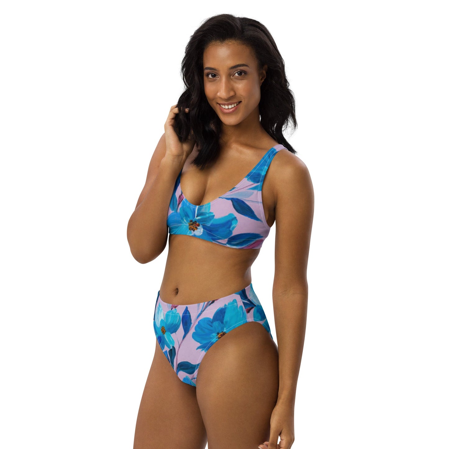women's high - waisted bikini, Floral Two Piece Bikini, Swimsuit for Women Vacation Beachwear Cruise Swimsuit, Bikini, Gift Bathing Suit - PratSN