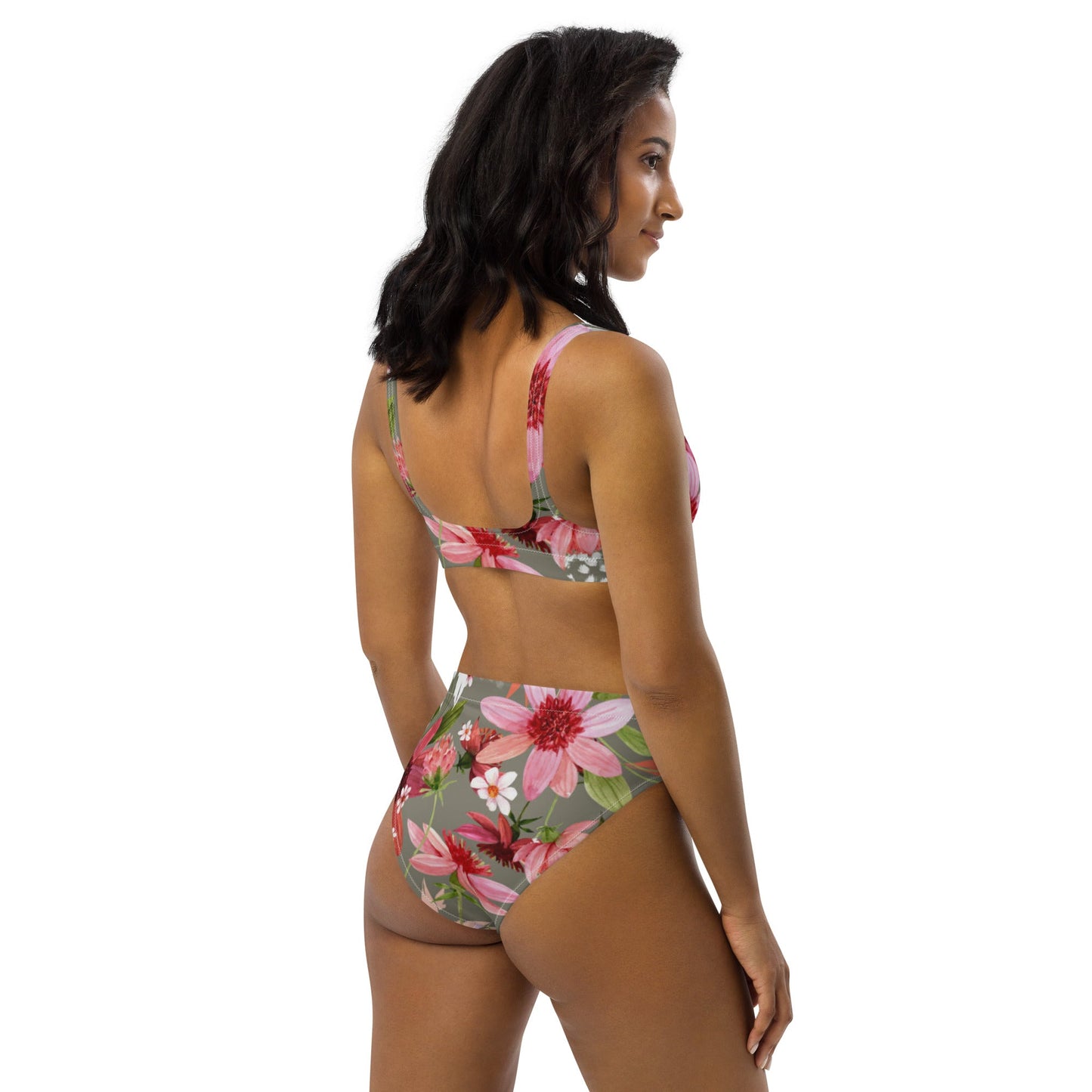 Women's high - waisted bikini Floral Two Piece Bikini, Swimsuit for Women Vacation Beachwear Cruise Swimsuit, Bikini, Gift Bathing Suit - PratSN