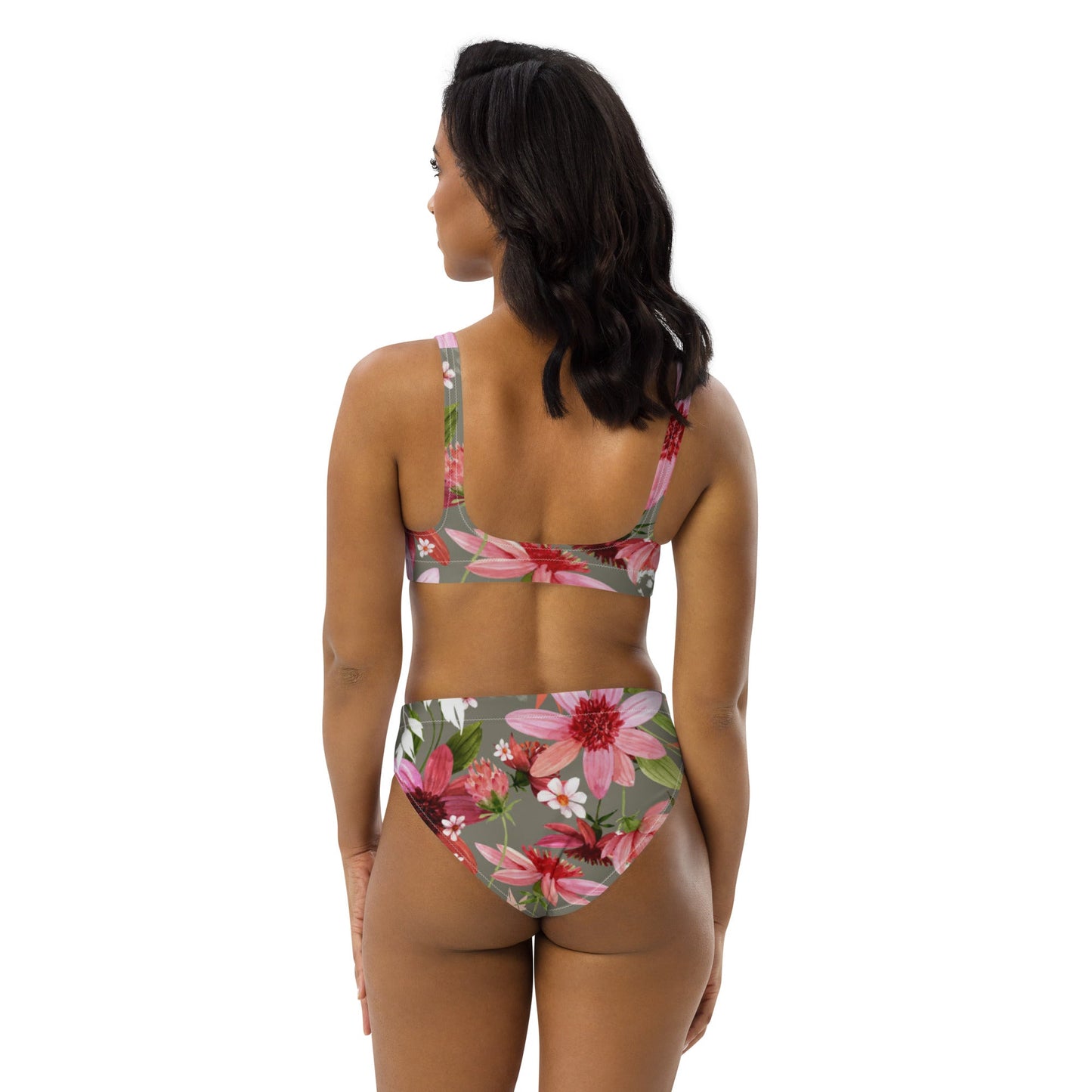 Women's high - waisted bikini Floral Two Piece Bikini, Swimsuit for Women Vacation Beachwear Cruise Swimsuit, Bikini, Gift Bathing Suit - PratSN