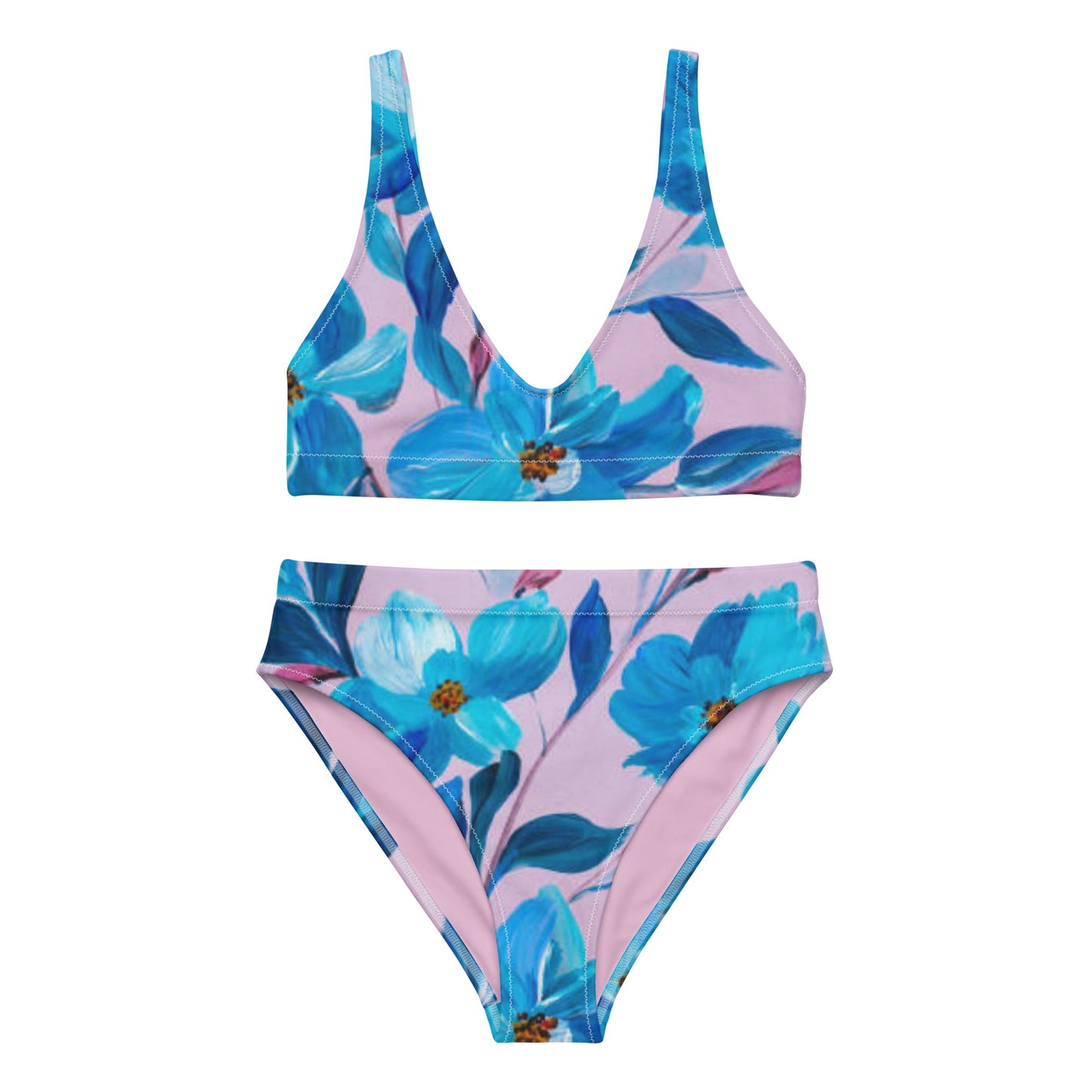women's high - waisted bikini, Floral Two Piece Bikini, Swimsuit for Women Vacation Beachwear Cruise Swimsuit, Bikini, Gift Bathing Suit - PratSN