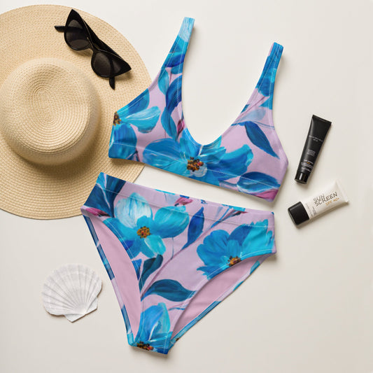 women's high - waisted bikini, Floral Two Piece Bikini, Swimsuit for Women Vacation Beachwear Cruise Swimsuit, Bikini, Gift Bathing Suit - PratSN