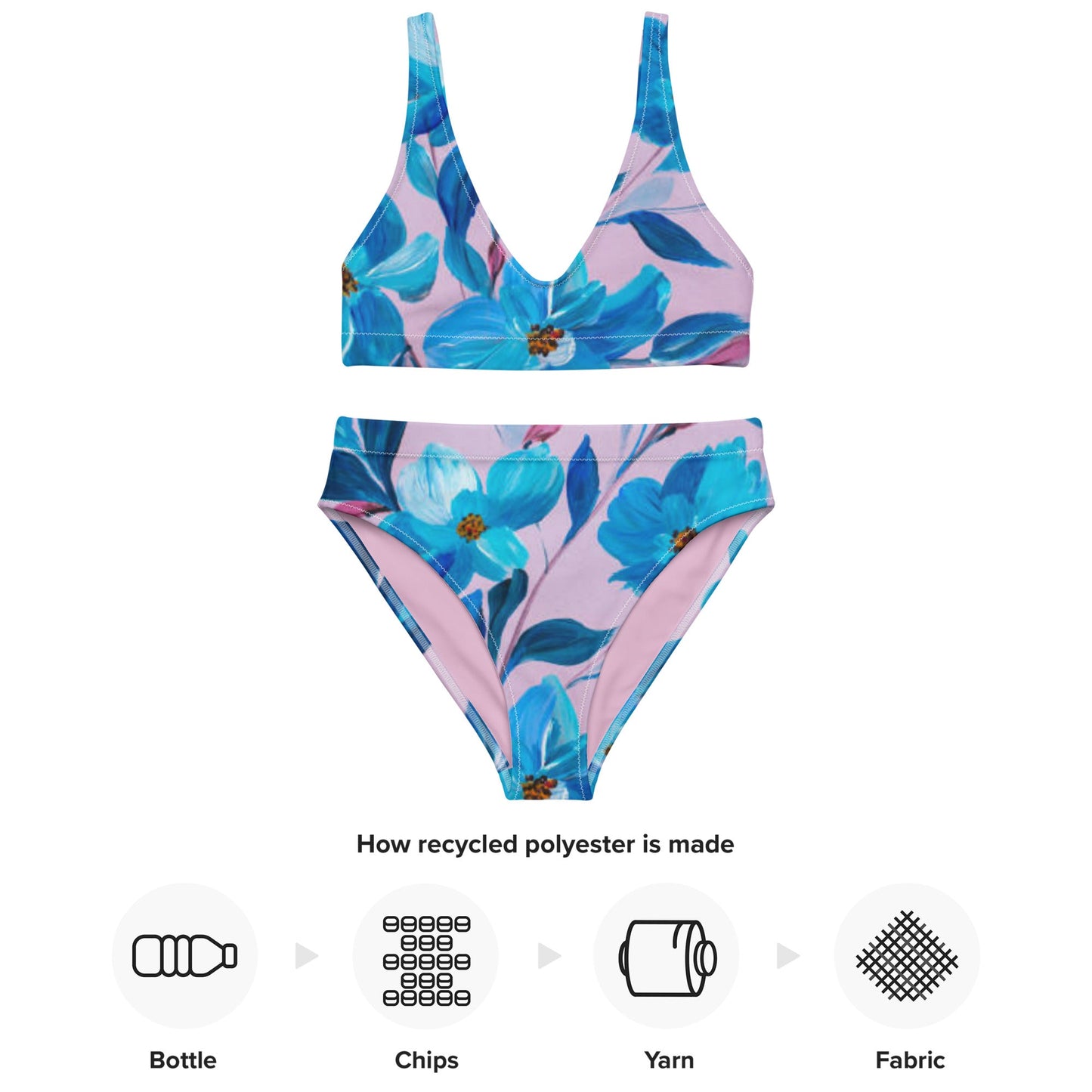women's high - waisted bikini, Floral Two Piece Bikini, Swimsuit for Women Vacation Beachwear Cruise Swimsuit, Bikini, Gift Bathing Suit - PratSN