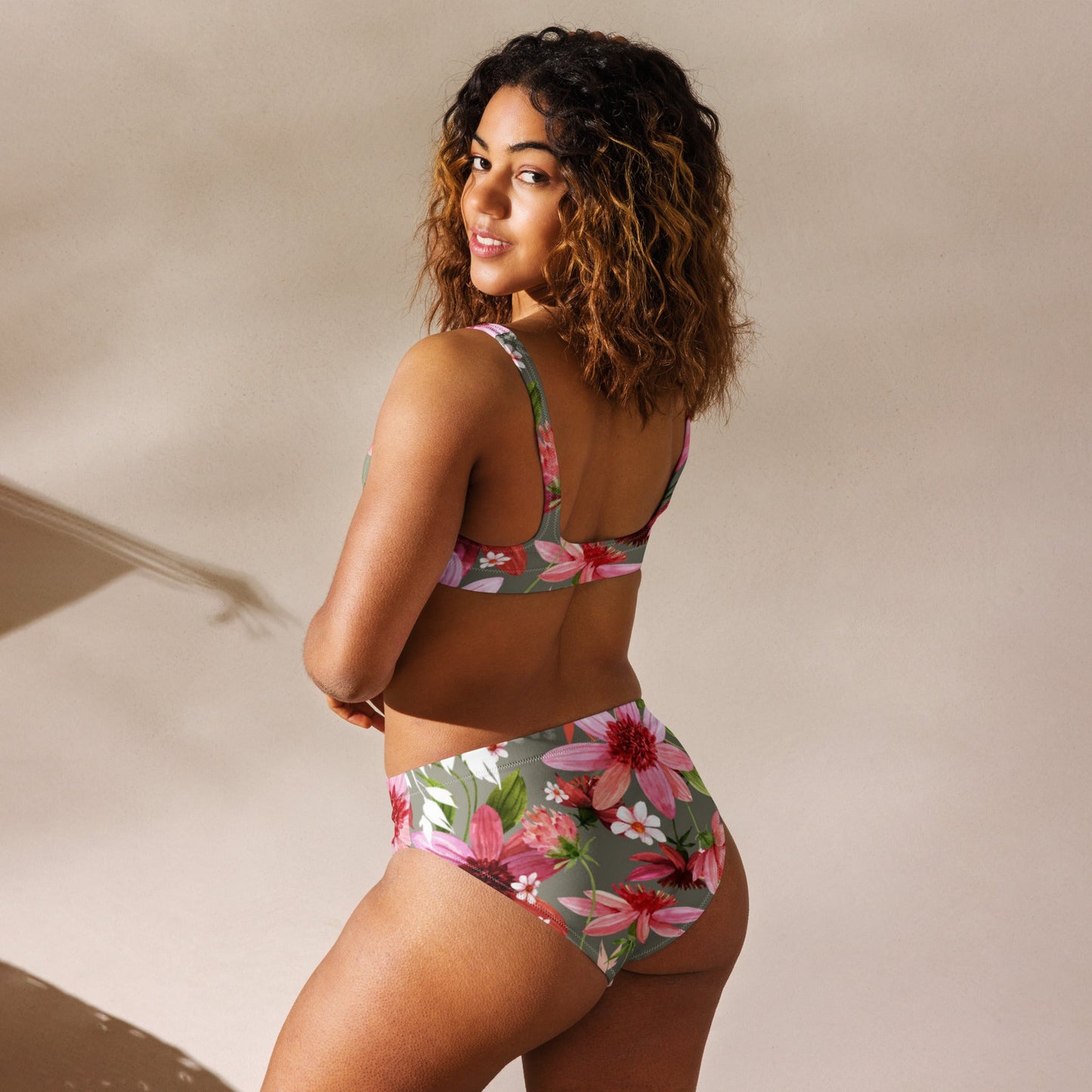 Women's high - waisted bikini Floral Two Piece Bikini, Swimsuit for Women Vacation Beachwear Cruise Swimsuit, Bikini, Gift Bathing Suit - PratSN