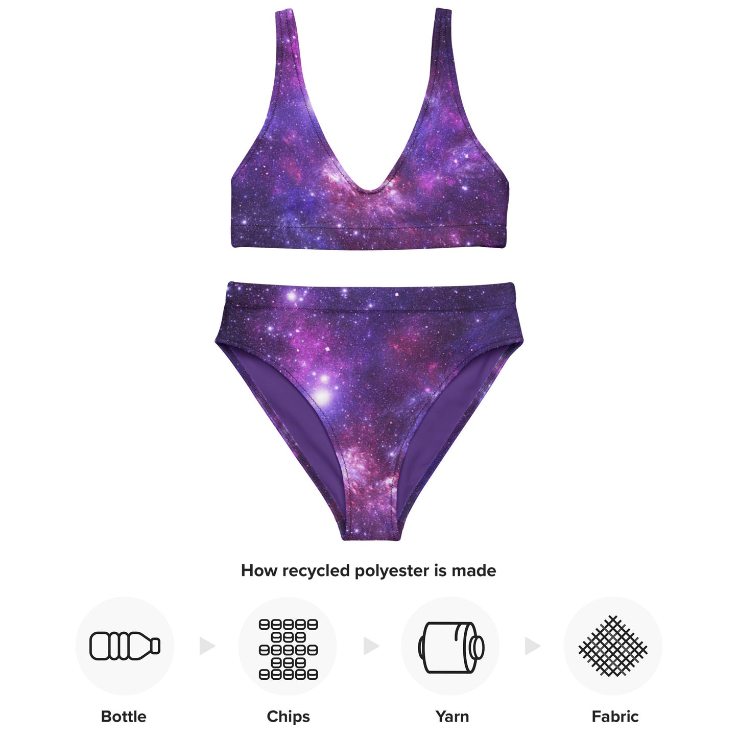 Women's high - waisted bikini, Galaxy Pattern Swimwear, Swimsuit for Women Vacation Beachwear Cruise Swimsuit, Bikini, Gift Bathing Suit - PratSN