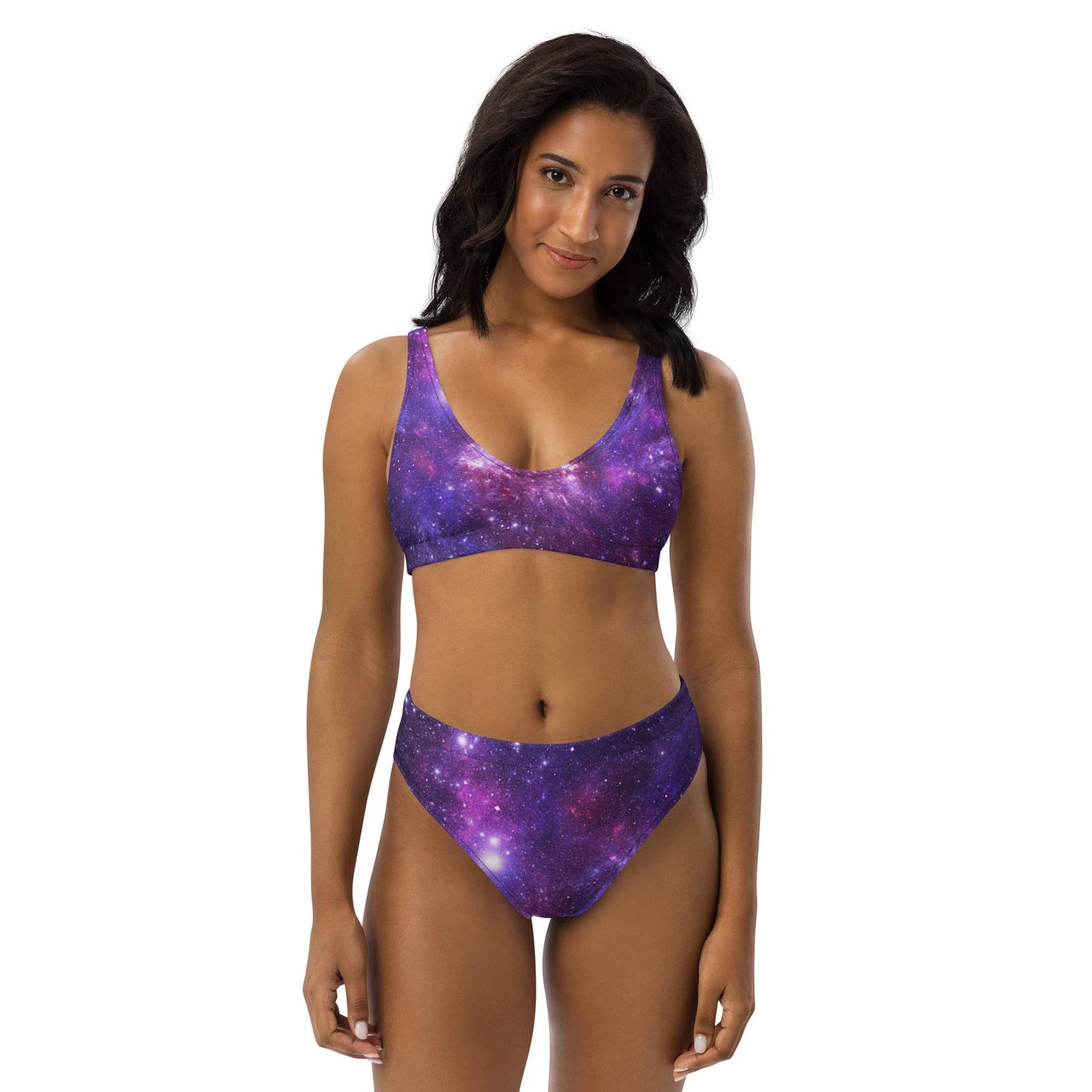 Women's high - waisted bikini, Galaxy Pattern Swimwear, Swimsuit for Women Vacation Beachwear Cruise Swimsuit, Bikini, Gift Bathing Suit - PratSN