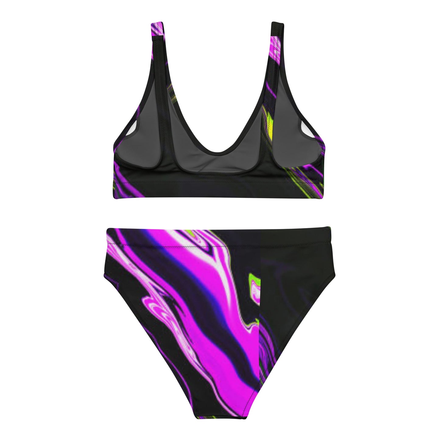 Women's high - waisted bikini, Purple Black Two Piece Bikini, Swimsuit for Women Vacation Beachwear Cruise Swimsuit, Bikini, Gift Bathing Suit - PratSN