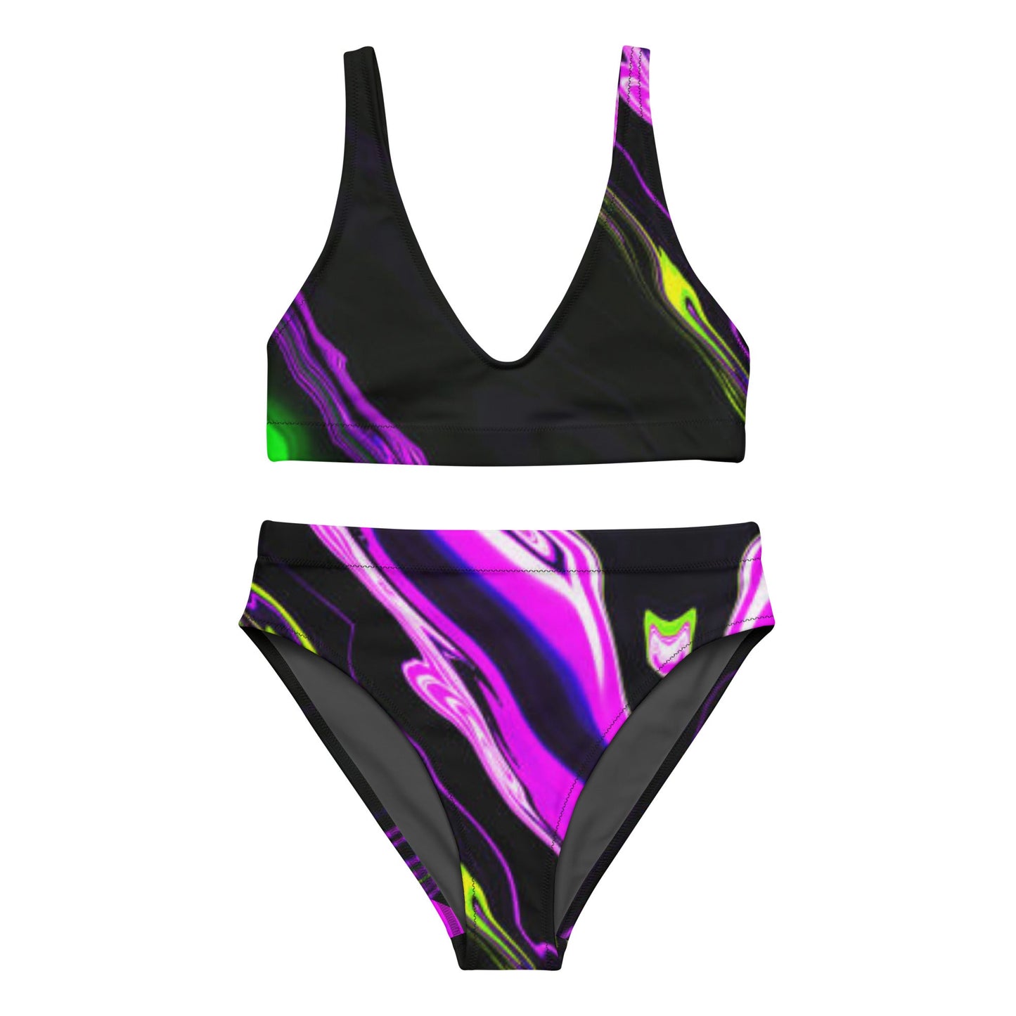 Women's high - waisted bikini, Purple Black Two Piece Bikini, Swimsuit for Women Vacation Beachwear Cruise Swimsuit, Bikini, Gift Bathing Suit - PratSN