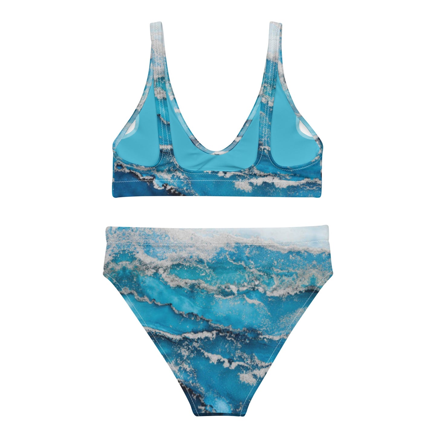 Women's high - waisted bikini | Sea Blue High Waisted Bikini Bottoms - PratSN