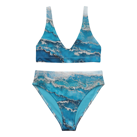 Women's high - waisted bikini | Sea Blue High Waisted Bikini Bottoms - PratSN
