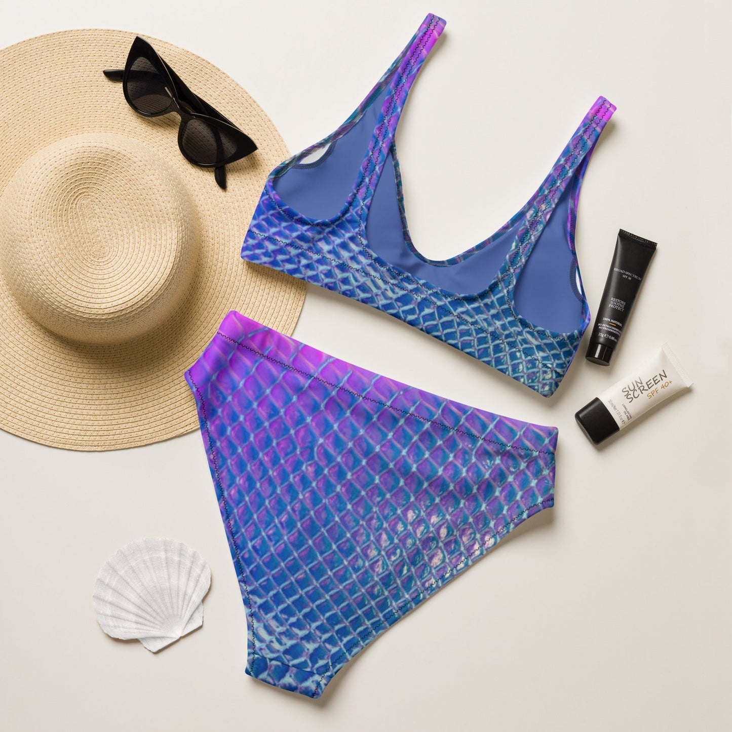 Women's high - waisted bikini, Swimsuit for Women Vacation Beachwear Cruise Swimsuit, Bikini, Gift Bathing Suit - PratSN