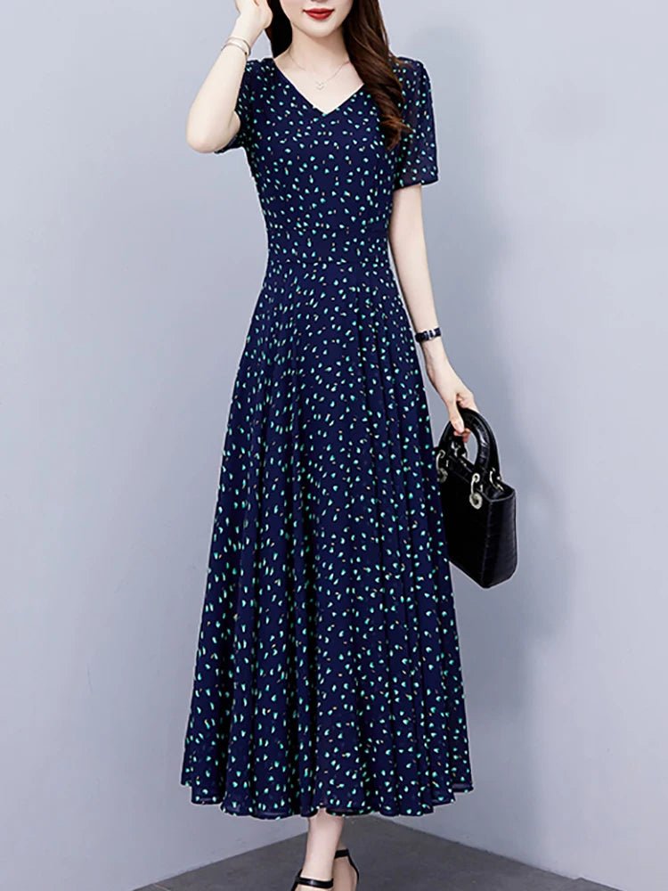 Women's Holiday Long Sundress Elegant Bodycon Party Evening Midi Dress Women Vintage Chic Prom Night Robe - PratSN