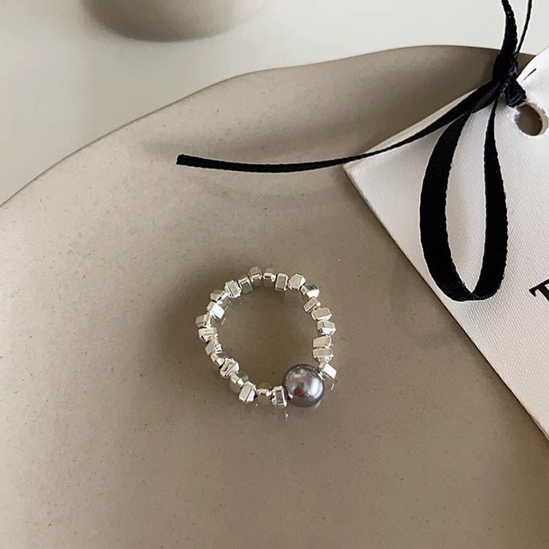 Women's Irregular Silver Pearl Ring - PratSN