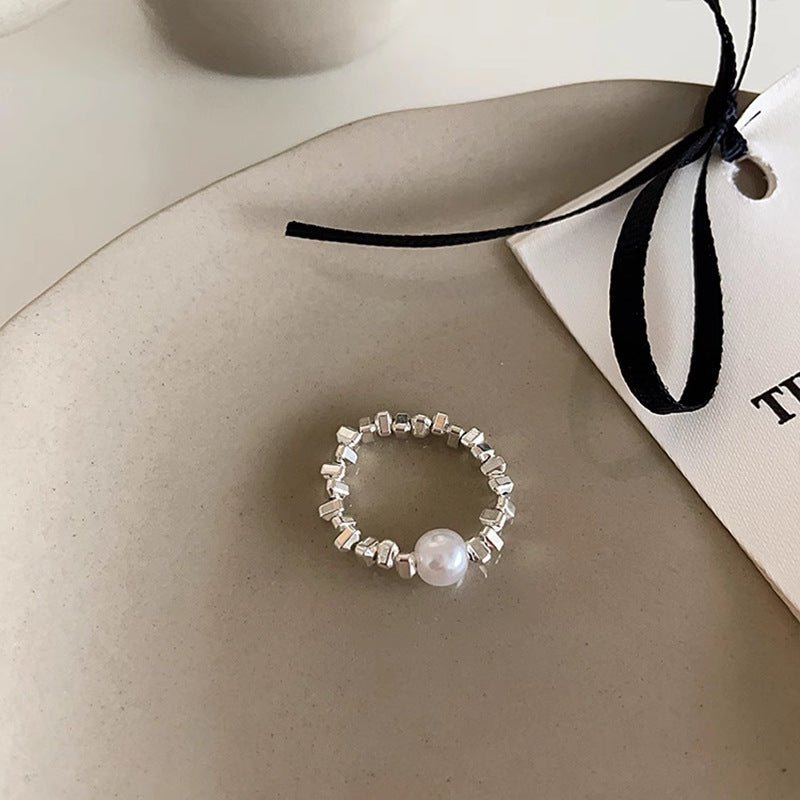 Women's Irregular Silver Pearl Ring - PratSN