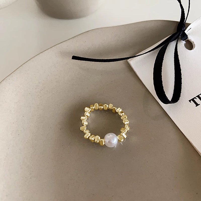 Women's Irregular Silver Pearl Ring - PratSN