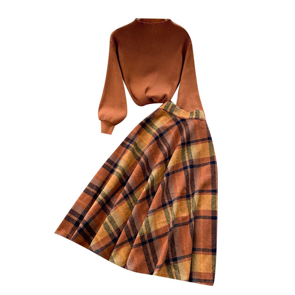 Women's Knitted Western Style Age - reducing Fashion Suit Skirt - PratSN