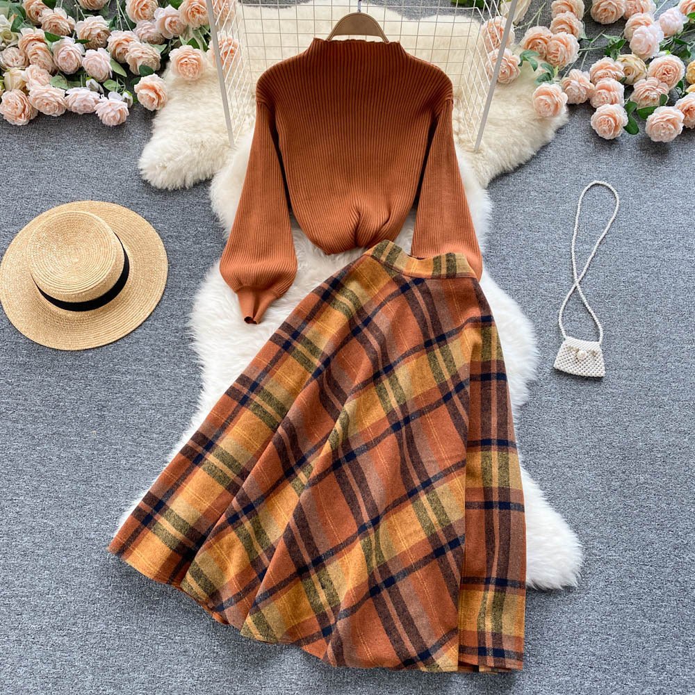Women's Knitted Western Style Age - reducing Fashion Suit Skirt - PratSN