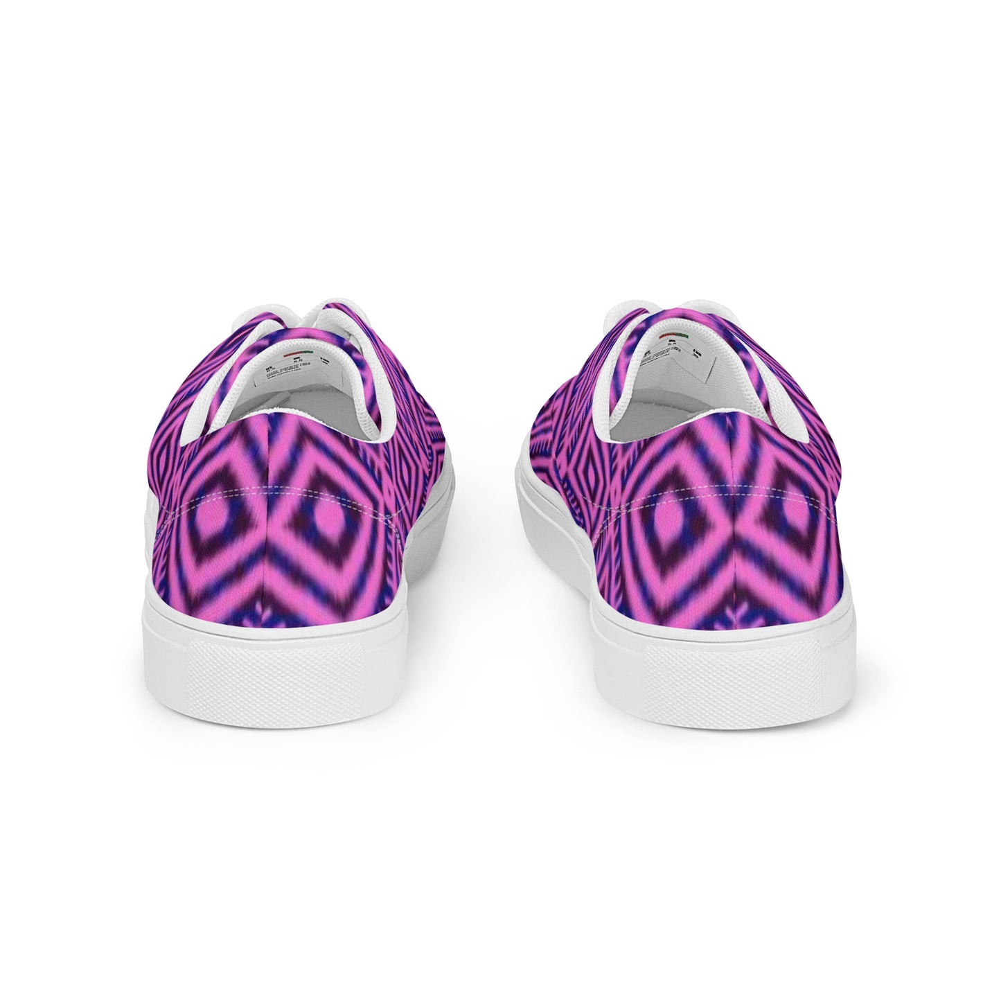 Women’s lace - up canvas shoes, Geometric Pattern Shoes, Purple Shoes, Cute Summer And Springtime Shoes - PratSN