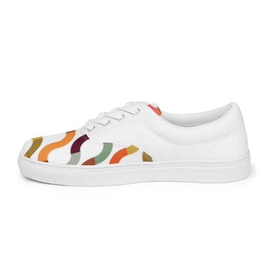 Women’s lace - up canvas shoes, Geometric patterns Shoes Cute Summer and Springtime - PratSN
