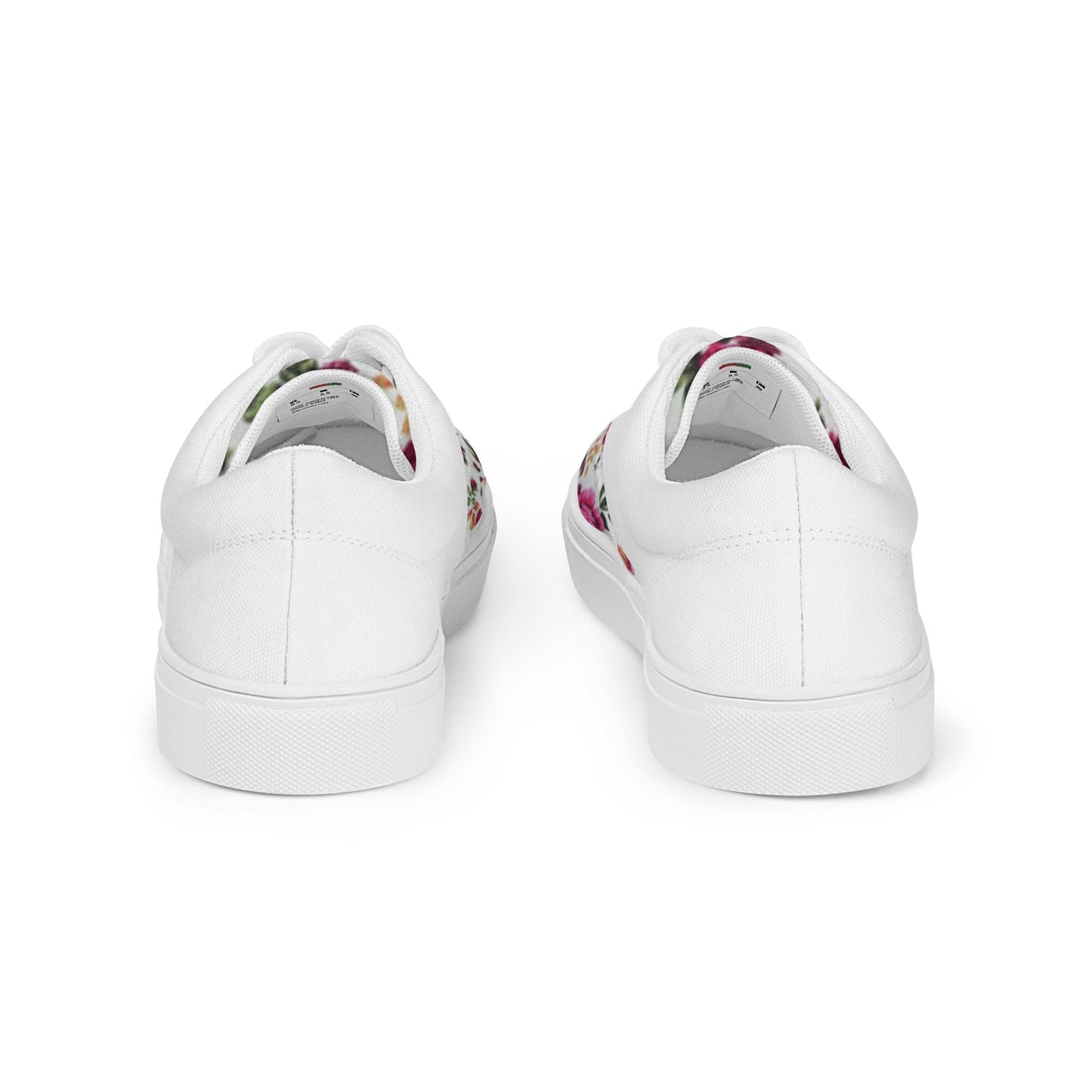 Women’s lace - up canvas shoes, Pink Red Green White Floral Shoes Cute Summer and Springtime - PratSN