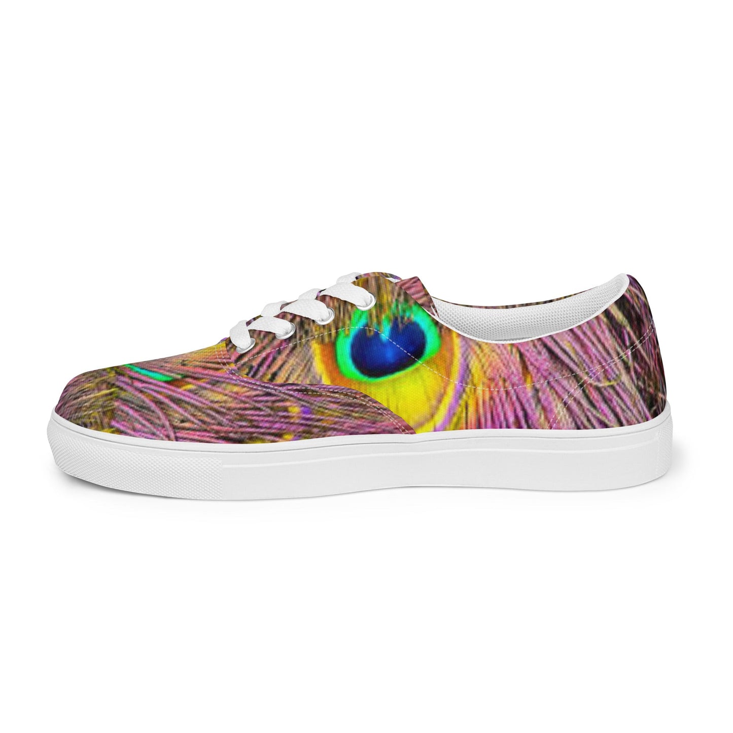 Women’s lace - up canvas shoes, Sneakers, Women's Athletic Footwear, Peacock Pattern, Tropical Print Workout Shoes, Bright Gym Shoes Animals Print Shoes - PratSN