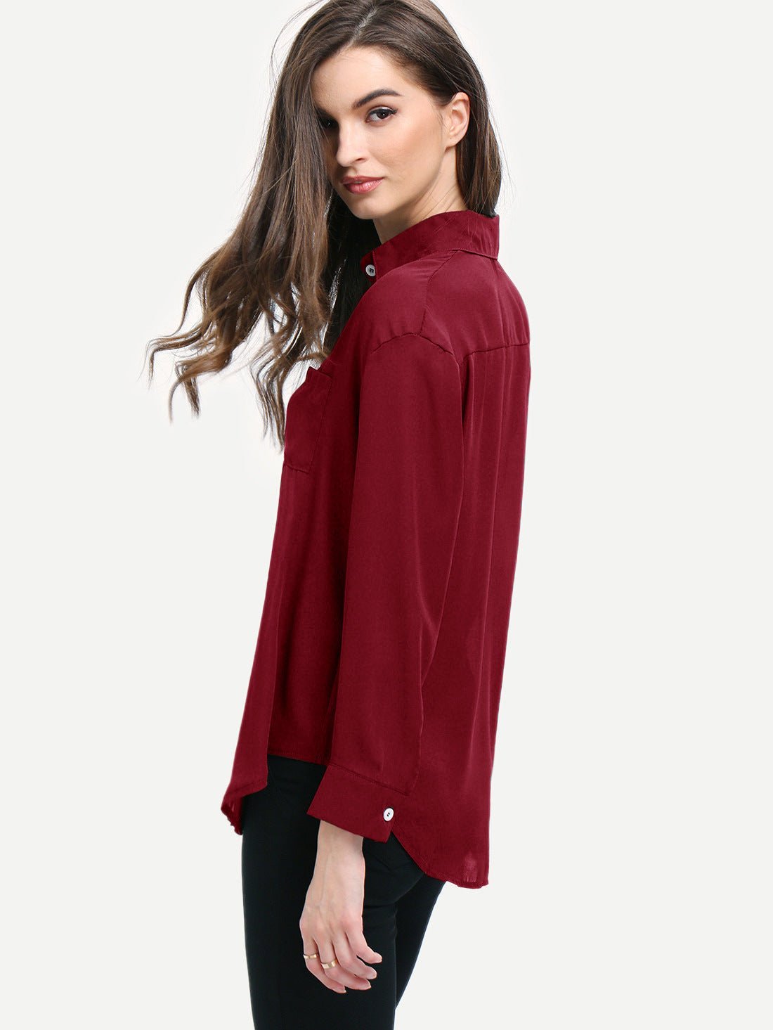 Women's Lapel Button Chiffon Shirt - PratSN