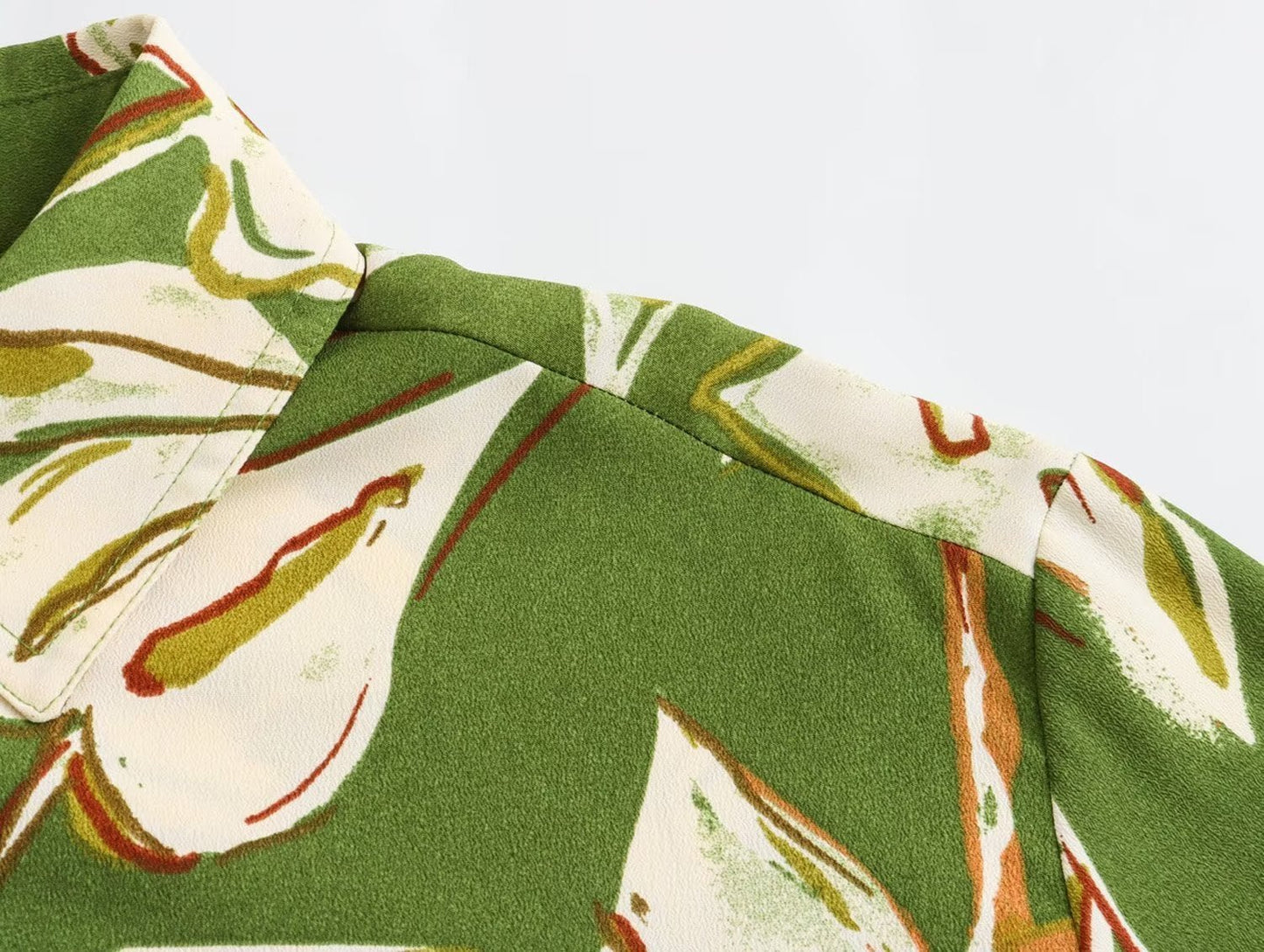 Women's Lapel Long Sleeve Flower Print Loose Shirt - PratSN